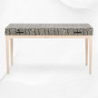 Pattern Bone Inlay 2 Drawer Desk Black