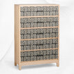 Pattern Bone Inlay 5 Drawer Chest Black