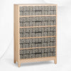Pattern Bone Inlay 5 Drawer Chest Black