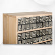 Pattern Bone Inlay 5 Drawer Chest Black