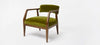 Paxton Solid Wood Upholstered Armchair in olive velvet