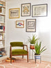 Paxton Solid Wood Upholstered Armchair styled in a corner