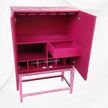 Peacock Design Bone Inlay Bar Cabinet Pink 4