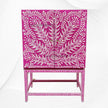 Peacock Design Bone Inlay Bar Cabinet Pink 1