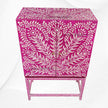Peacock Design Bone Inlay Bar Cabinet Pink 2