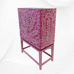 Peacock Design Bone Inlay Bar Cabinet Pink 3