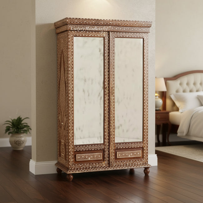 Phoebe Teakwood Bone Inlay Armoire