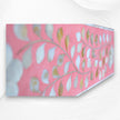 Espejo rectangular floral de nácar rosa