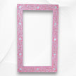 Espejo rectangular floral de nácar rosa
