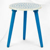 Tavolino con intarsio in osso a pois blu
