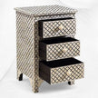 Quatrefoil Bone Inlay 3 Drawer Nightstand Black