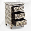 Quatrefoil Bone Inlay 3 Drawer Nightstand Black