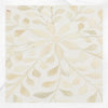 Table d'appoint à quatre feuilles incrustée d'os, design floral blanc