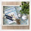 Quatrefoil Bone Inlay Tray Ice Blue