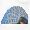 Miroir rond à incrustation d'os coloré à quatre feuilles bleu