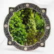 Quatrefoil Floral Bone Inlay Mirror Black