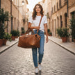Ramiro Genuine Leather Duffle Bag Brown