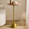 Red Travertine Side Table