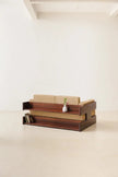 Rio Wide Arm Wooden Sofa angled view