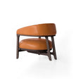 Ronde Curved Back Lounge Armchair tan side angle