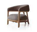 Ronde Curved Back Lounge Armchair grey angled