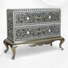 Royal Mother Of Pearl Inlay 2 Drawer Chest Black