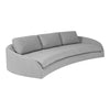 Sable Curved Back Wooden Sofa curved side view