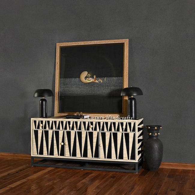 Saga Bone Inlay Sideboard Black