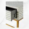 Bureau à marqueterie rayée Savi gris