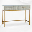 Bureau à marqueterie rayée Savi gris