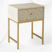 Scroll Vine Bone Inlay Nightstand Grey