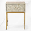 Scroll Vine Bone Inlay Nightstand Grey