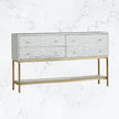 Scroll Vine Bone Inlay Entryway Console Grey 2
