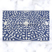 Scroll Vine Bone Inlay Chest of 3 Drawers Indigo 5