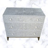 Scroll Vine Bone Inlay Chest of 3 Drawers Grey 2