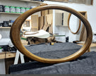 Selene Oval Solid Wood Wall Mirror frame shown in the workshop
