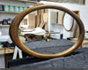 Selene Oval Solid Wood Wall Mirror frame shown in the workshop