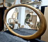 Selene Oval Solid Wood Wall Mirror side view of the frame in the workshop