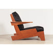 Serra Slatted Wood Lounge Armchair side profile
