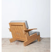 Serra Slatted Wood Lounge Armchair with light cushions