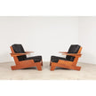 Serra Slatted Wood Lounge Armchair pair view