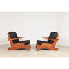 Serra Slatted Wood Lounge Armchair pair view