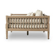 Spindle Side Wooden Arm Sofa angled view