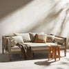 Spindle Side Wooden Arm Sofa in a lounge setting