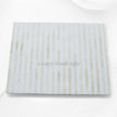 Stripe Bone Inlay 2 Drawer Bedside White
