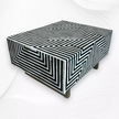 Stripe Bone Inlay Coffee Table Black
