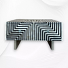 Stripe Bone Inlay Coffee Table Black