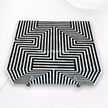 Stripe Bone Inlay Coffee Table Black