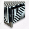 Stripe Bone Inlay Coffee Table Black