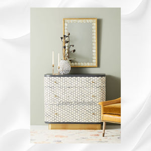 Targua Bone Inlay 3 Drawer Chest Black
